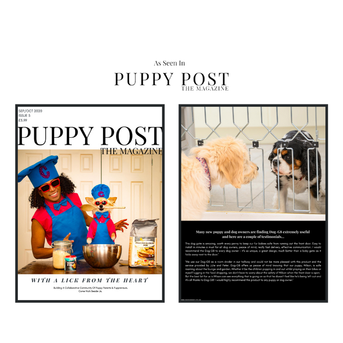 PUPPY POST The Magazine – Many new puppy and dog owners are finding Dog-G8 extremely useful and here are a couple of testimonials.